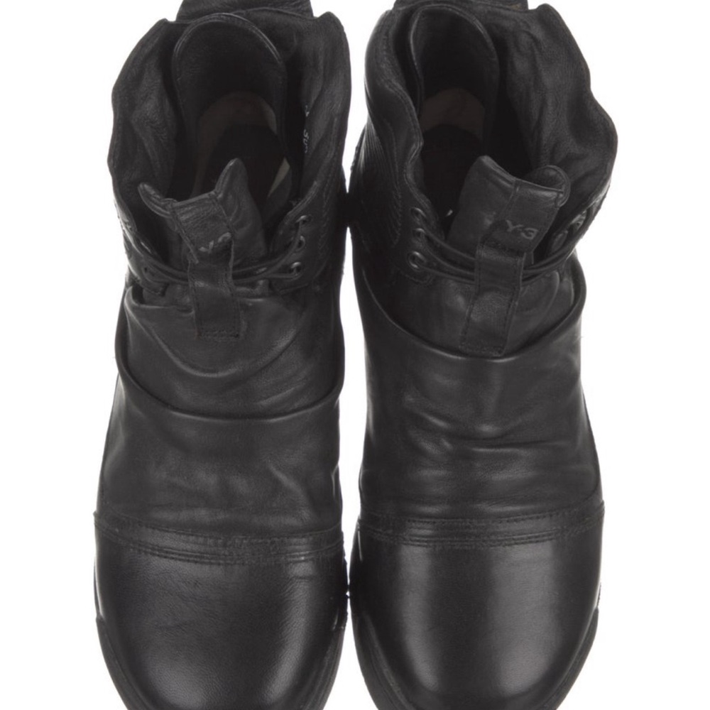 Y-3 Adidas Leather Wedge Sneakers - Picture 3 of 4
